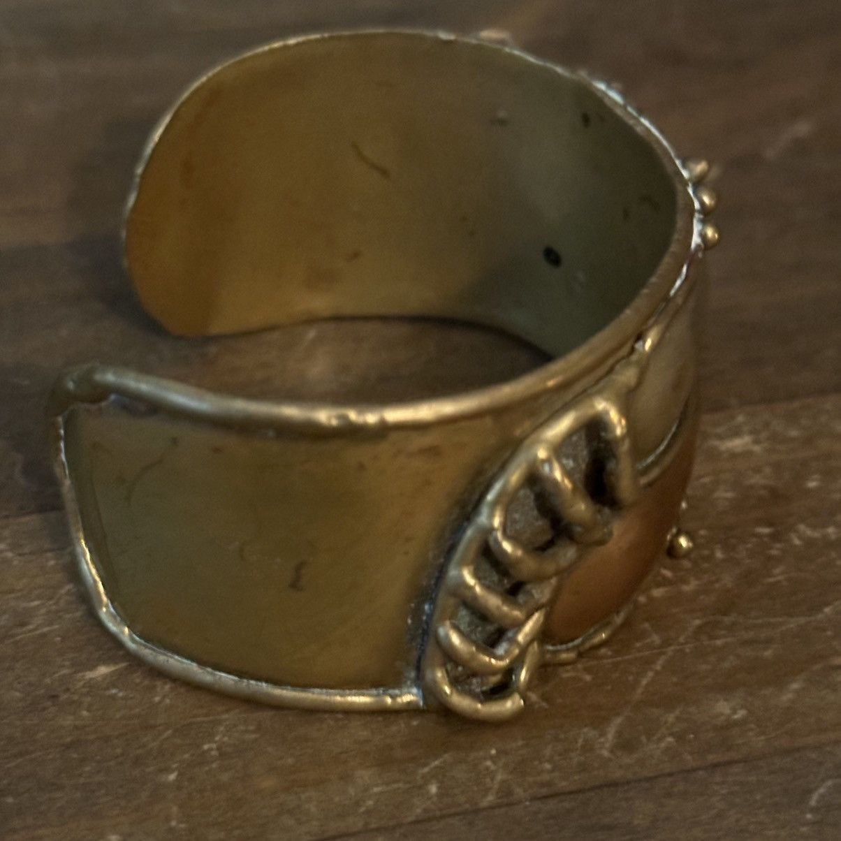 Vintage Vintage Artisan brass and copper wide cuff bracelet Size ONE SIZE - 4 Thumbnail