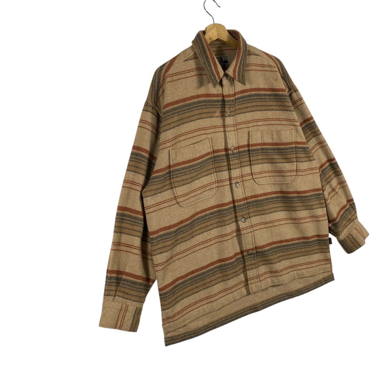 Designer × Nigel Cabourn × Vintage Vintage 90s Nigel Cabourn Wool Stripe Button Shirt L Size Size US L / EU 52-54 / 3 - 3 Thumbnail