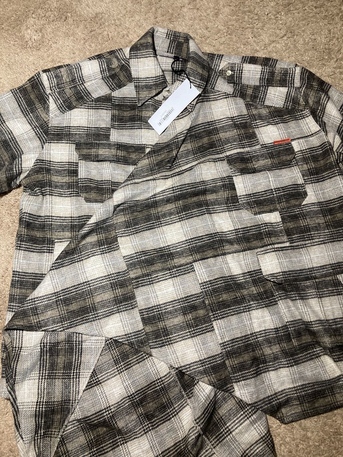 Martine Rose AW24 Martine Rose Blanket Wrap Shirt Flannel Military 2024 Size US M / EU 48-50 / 2 - 1 Thumbnail