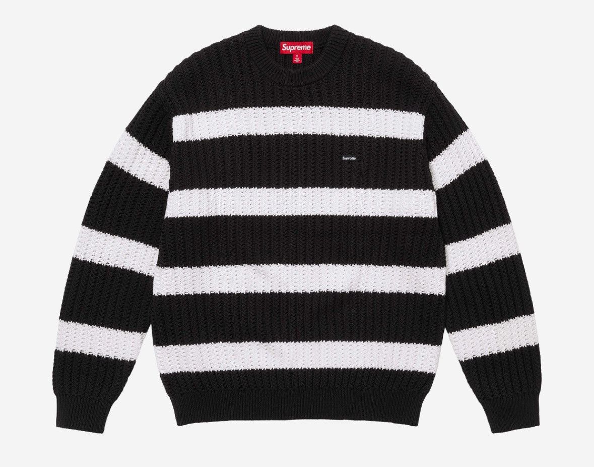 トップス Supreme Back Stripe Sweater White XXL Supreme Back Stripe Sweater (FW24) - $158