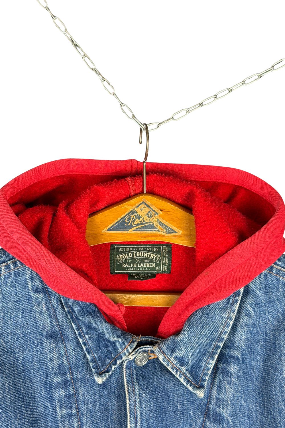 Polo Ralph Lauren 1990 Polo Country Ralph Lauren Made in USA Hooded Denim Size US XL / EU 56 / 4 - 5 Thumbnail