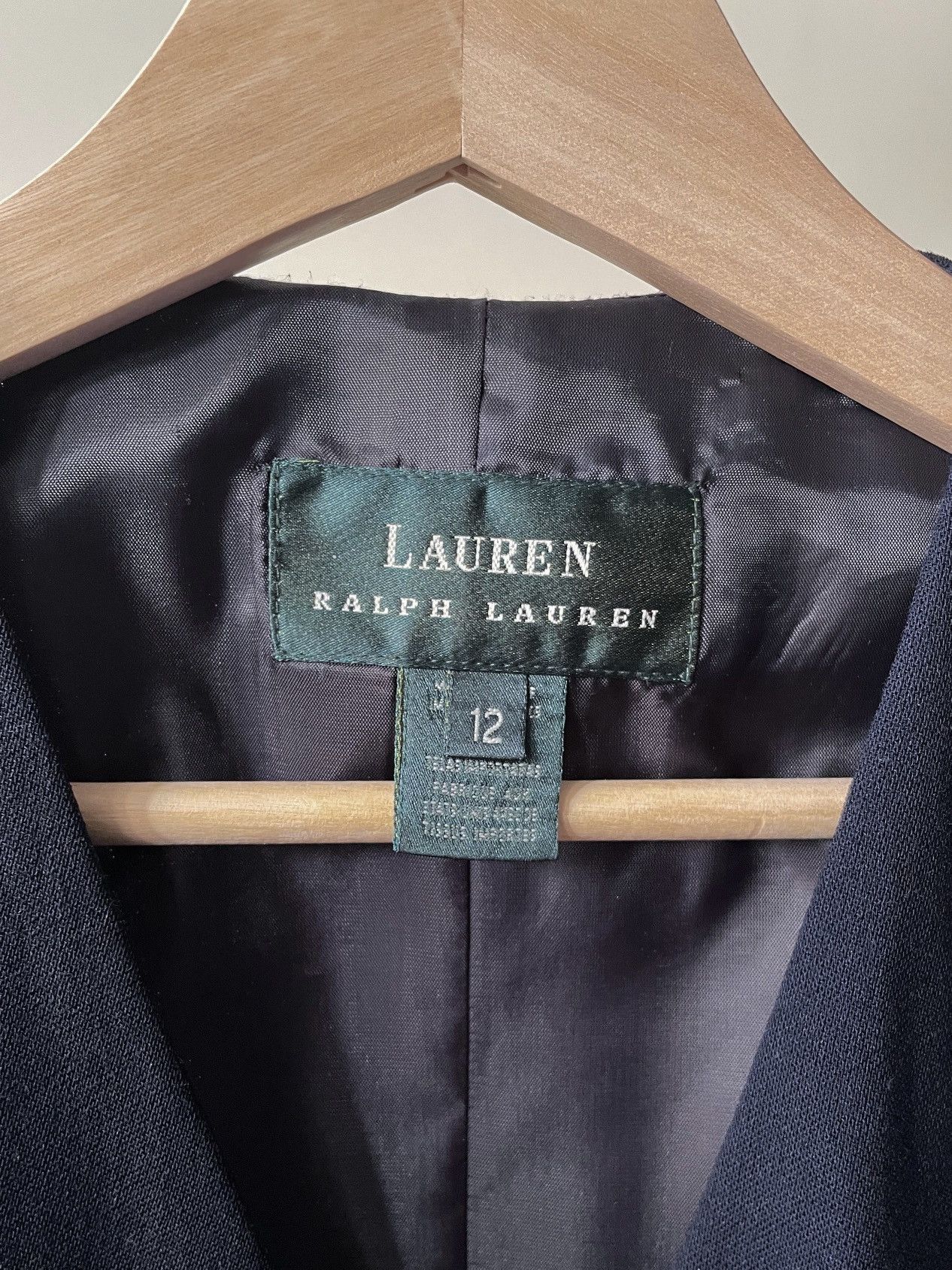 Ralph Lauren Vintage Lauren by Ralph Lauren Navy Wool Suit Vest Size XL / US 12-14 / IT 48-50 - 8 Thumbnail