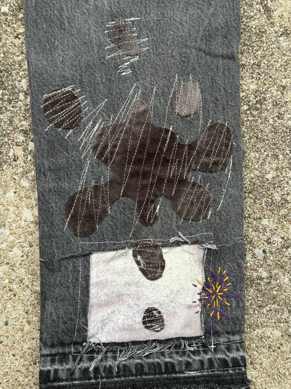 Abercrombie & Fitch Custom Rework A&F Loose Fit Jeans - Patchwork and Sashiko Size US 30 / EU 46 - 12 Thumbnail