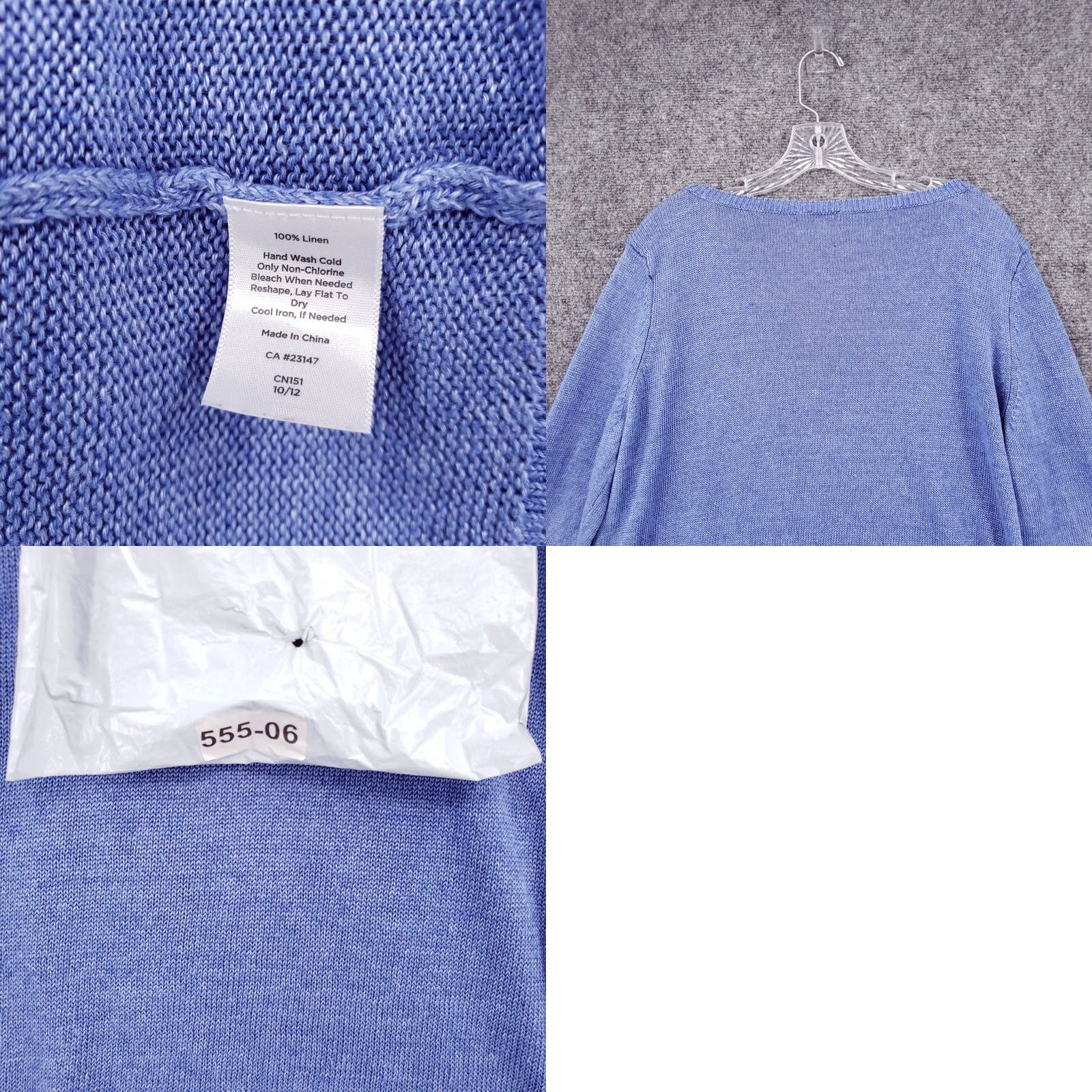 Talbots Talbots Sweater Women Petite PXL Blue Linen Knit Long Sleeve Round Neck Pullover Size XL / US 12-14 / IT 48-50 - 8 Thumbnail
