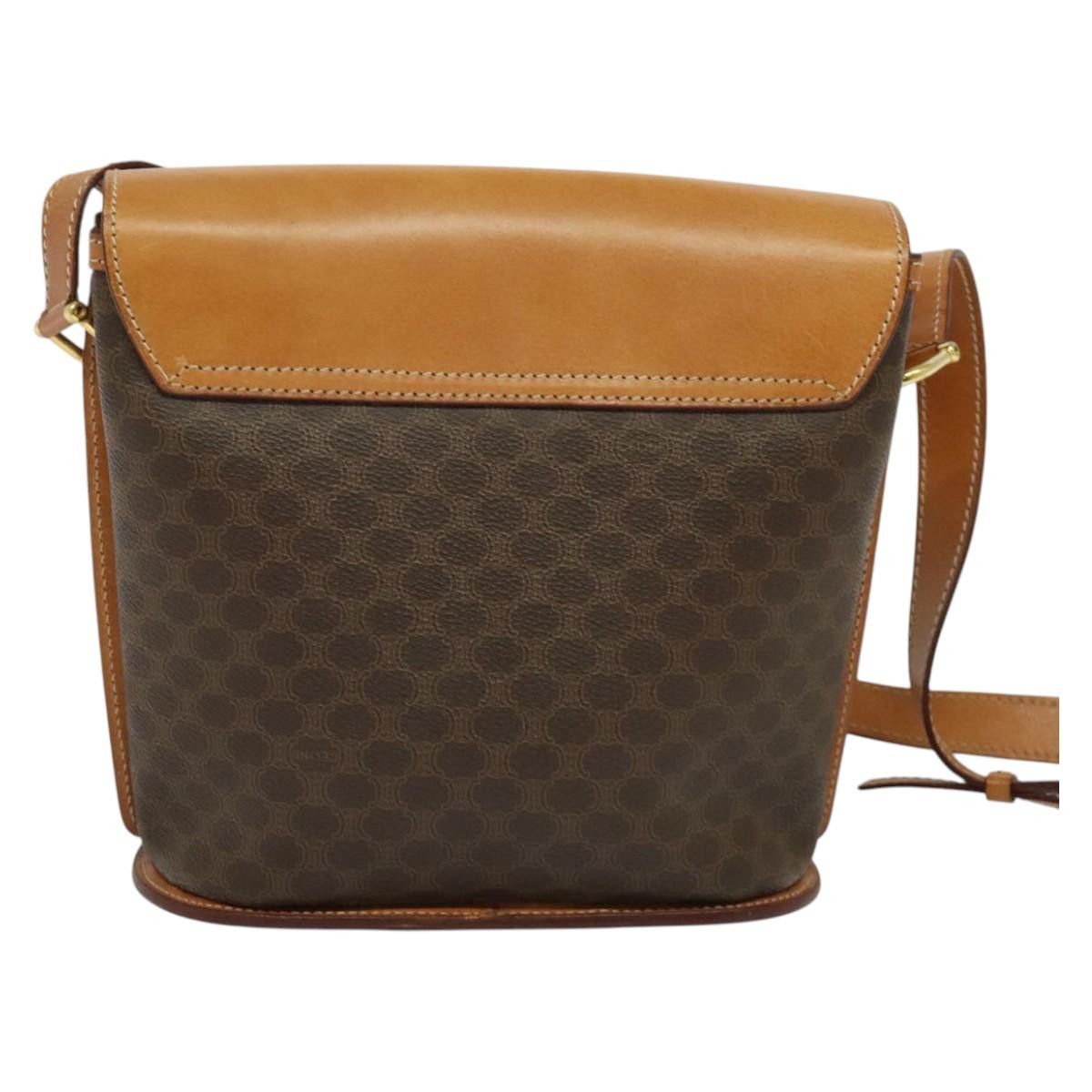 Celine CELINE Macadam Canvas Shoulder Bag Pvc Leather Brown Gold Size ONE SIZE - 3 Thumbnail