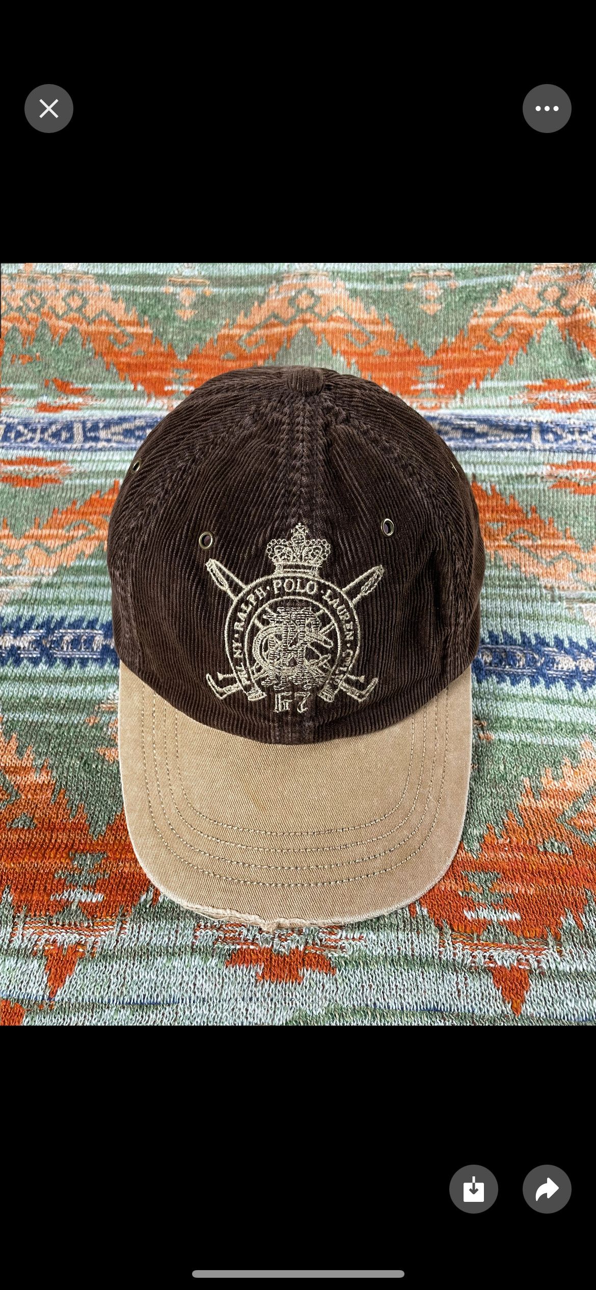 Polo Ralph Lauren Polo Ralph Lauren Corduroy Rare baseball cap baseball hat Size ONE SIZE - 1 Thumbnail