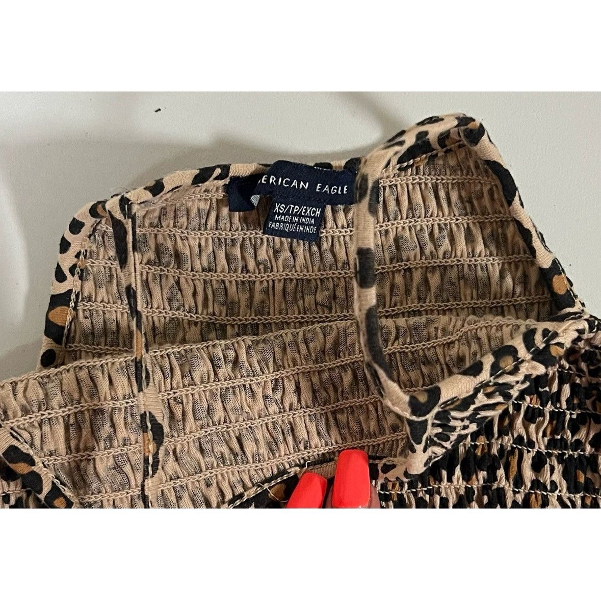 American Eagle Outfitters AE Tan Cheetah Leopard Print Halter Crop Top Shirt Size XS🐆✨ Size XS / US 0-2 / IT 36-38 - 5 Thumbnail