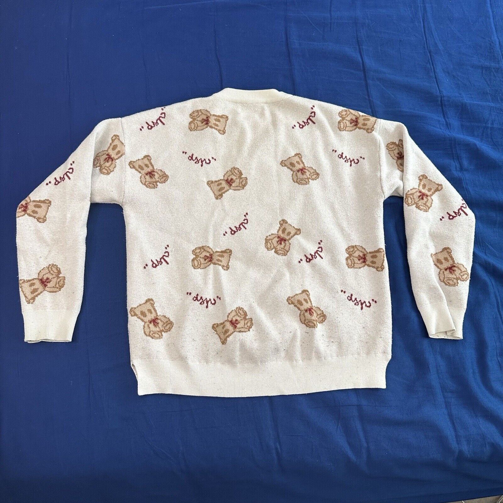 Other Dangerous People Sweater S Teddy Bear Print AOP Wool Blend Size S / US 4 / IT 40 - 2 Thumbnail