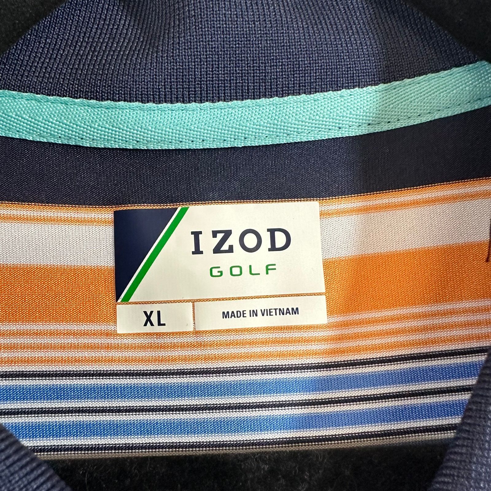 Izod IZOD Shirt XL Mens Golf Striped Blue Polo Logo Active Sport Size US XL / EU 56 / 4 - 7 Thumbnail