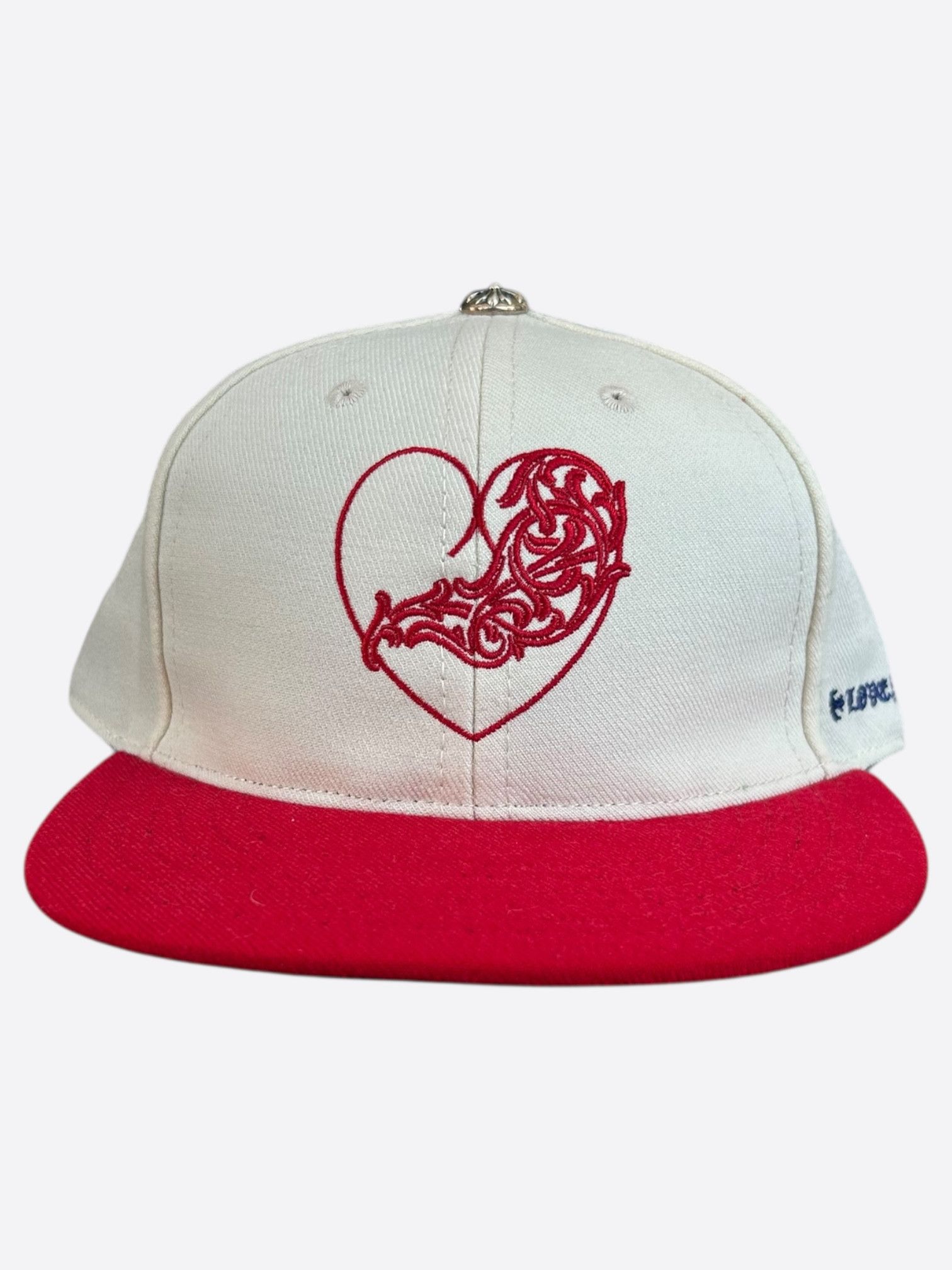 Chrome Hearts Chrome Hearts White & Red Heart Logo Fitted Hat Size ONE SIZE - 1 Thumbnail