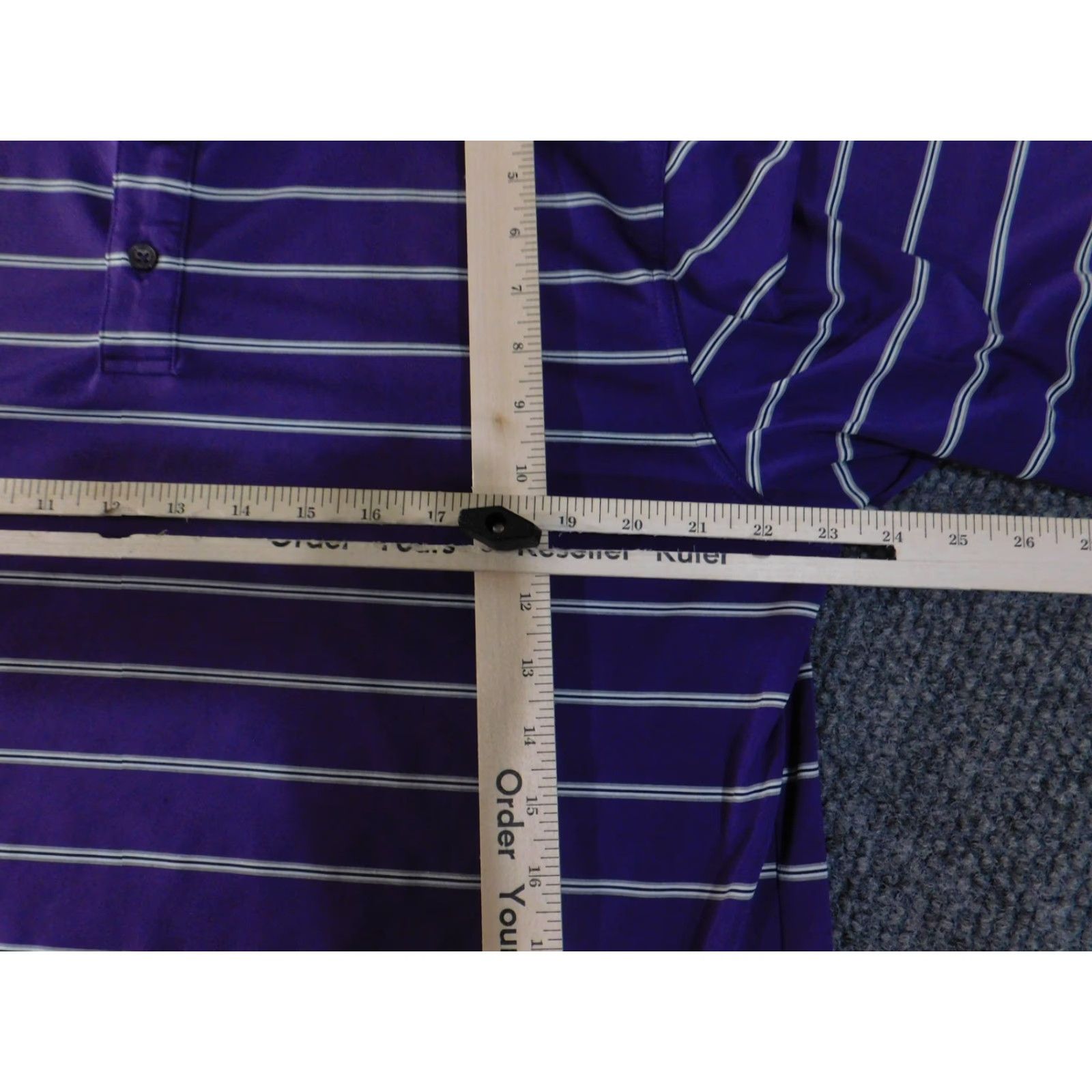 Vintage Bobby Jones Polo Shirt Mens XL Purple Striped Lightweight Performance Golf Breathable Moisture Wicking Classic Short Sleeve Size US XL / EU 56 / 4 - 6 Thumbnail