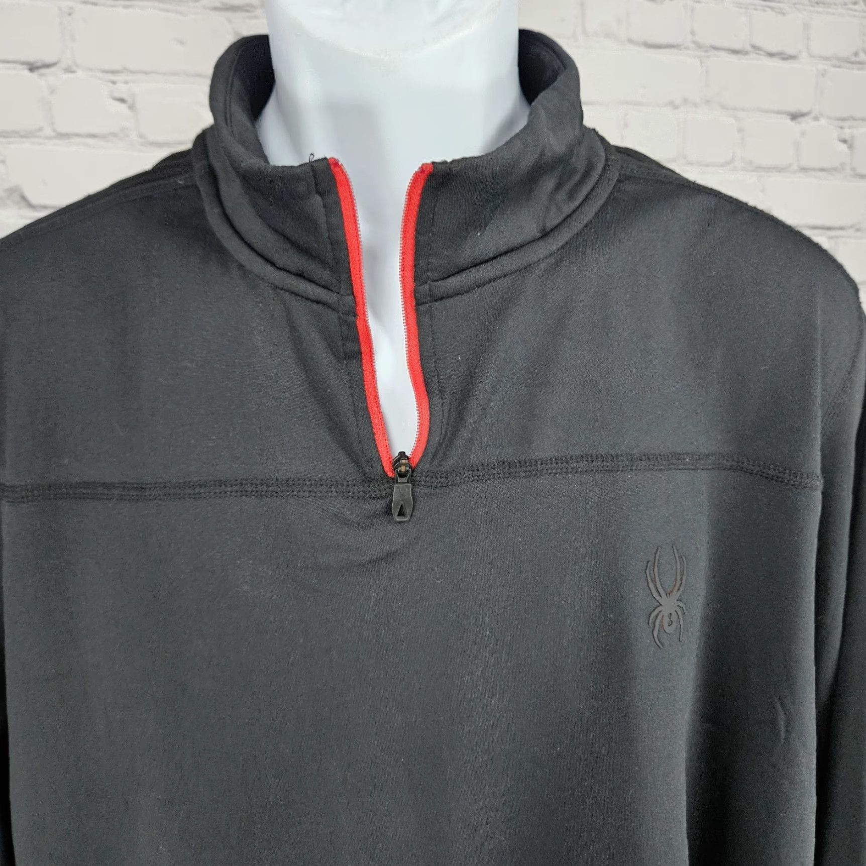 Spyder Spyder Jacket Mens L Black ProWeb 1/4 Zip Pullover Lightweight Stand-Up Collar Zipless? (note: avoid extraneous) Size US L / EU 52-54 / 3 - 5 Thumbnail