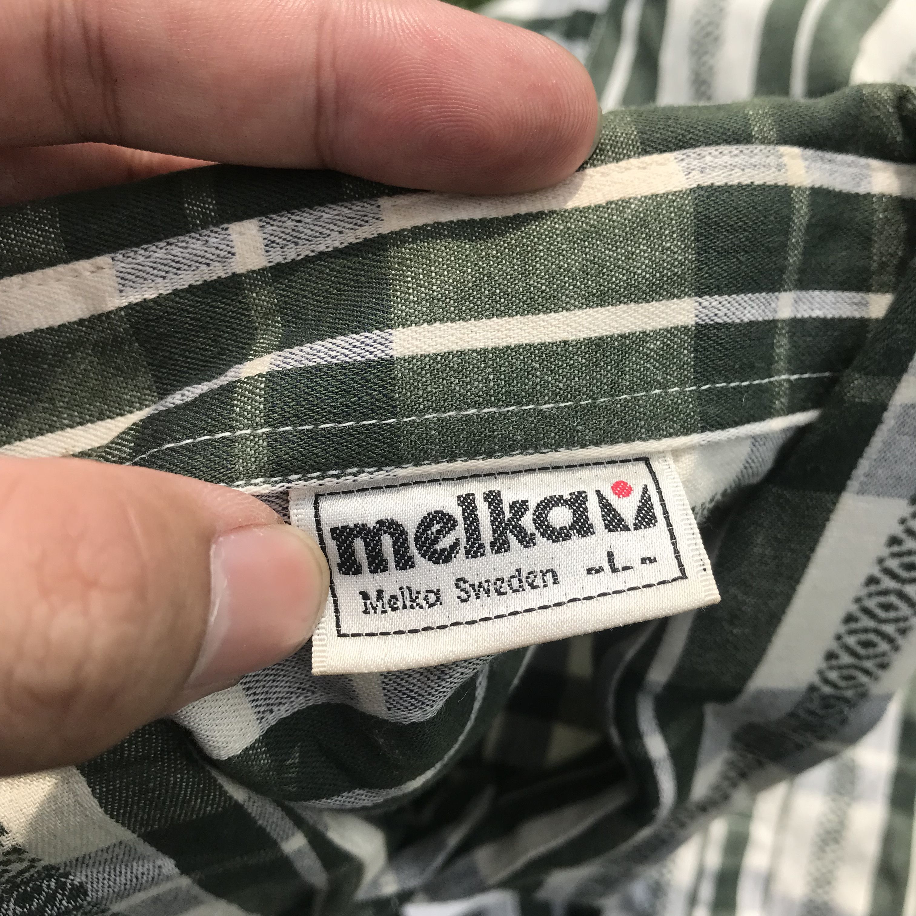 Vintage Melka of sweden Shirt green plaid Tartan long sleeves shirt Size US L / EU 52-54 / 3 - 9 Thumbnail