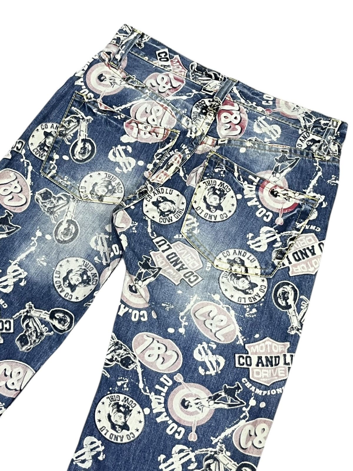 Hysteric Glamour FYE🔥C&L Motor Drive Hysteric Cow Girl All Over Print Denim Size US 29 - 5 Thumbnail