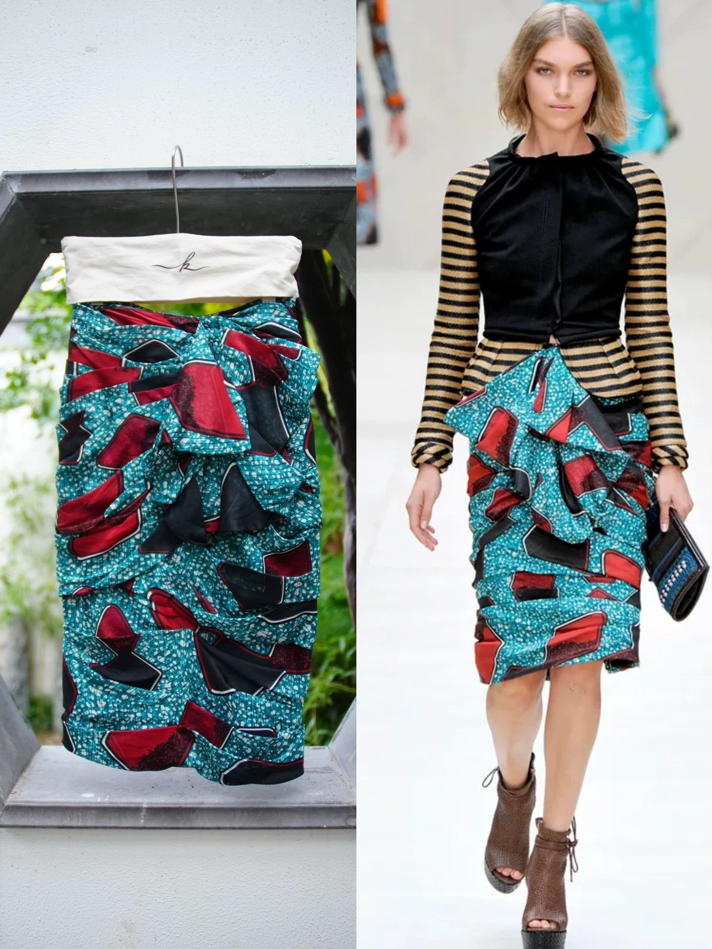 Burberry Burberry Prosum Vintage Silk Skirt 38 (M/L) Moore Print Size 26" / US 2 / IT 38 - 2 Thumbnail
