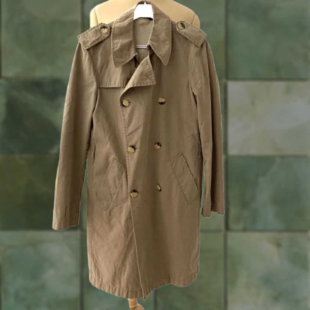 Valentino R.E.D. Valentino Trench Coat Double-Breasted Women L Beige Italy Cotton Coat Size L / US 10 / IT 46 - 1 Thumbnail
