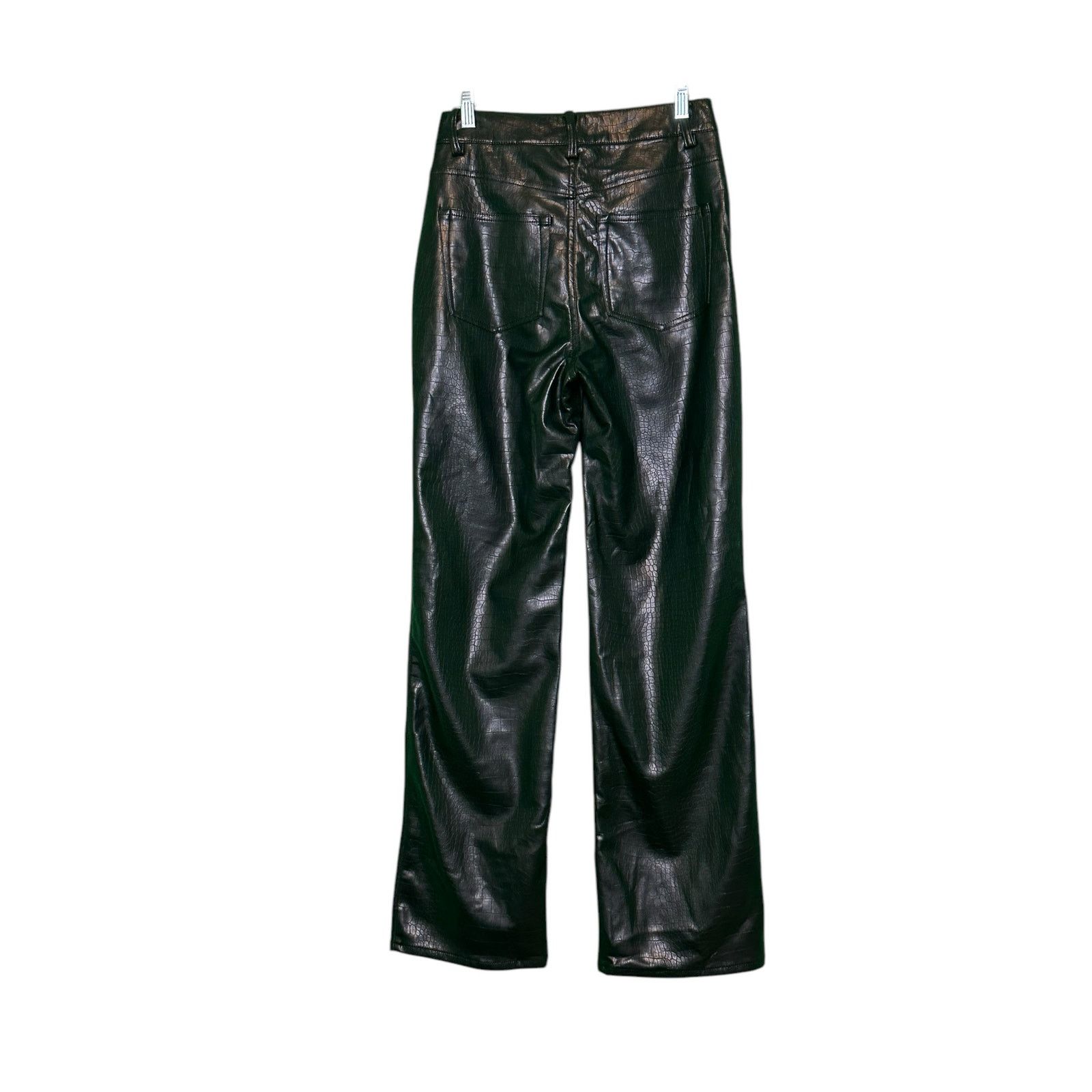 H&M H&M black faux crocodile leather straight leg pants size 4 Size 27" / US 4 / IT 40 - 23 Thumbnail