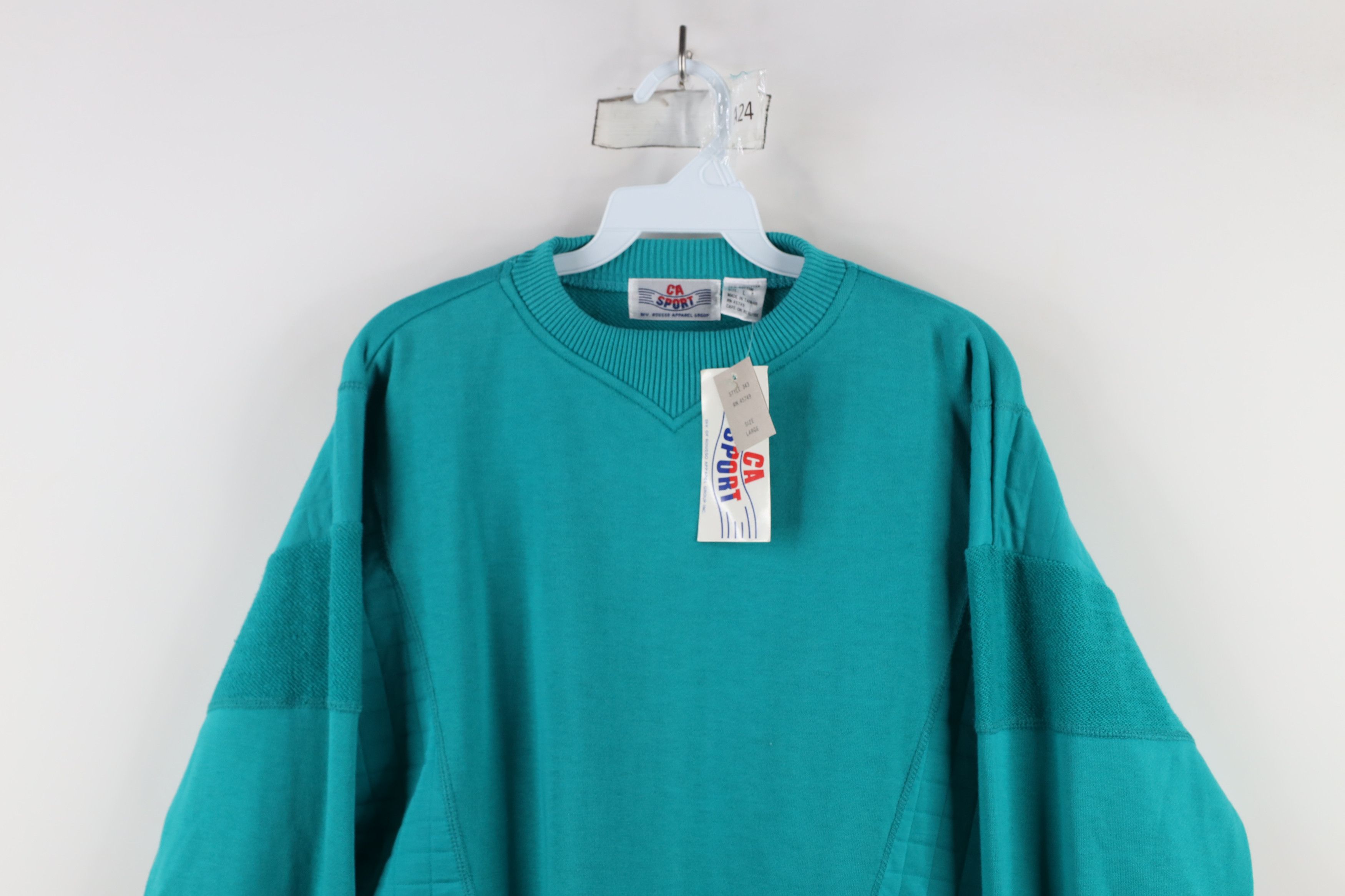 Vintage Deadstock Vintage 90s Streetwear Crewneck Sweatshirt Teal Size L / US 10 / IT 46 - 2 Thumbnail