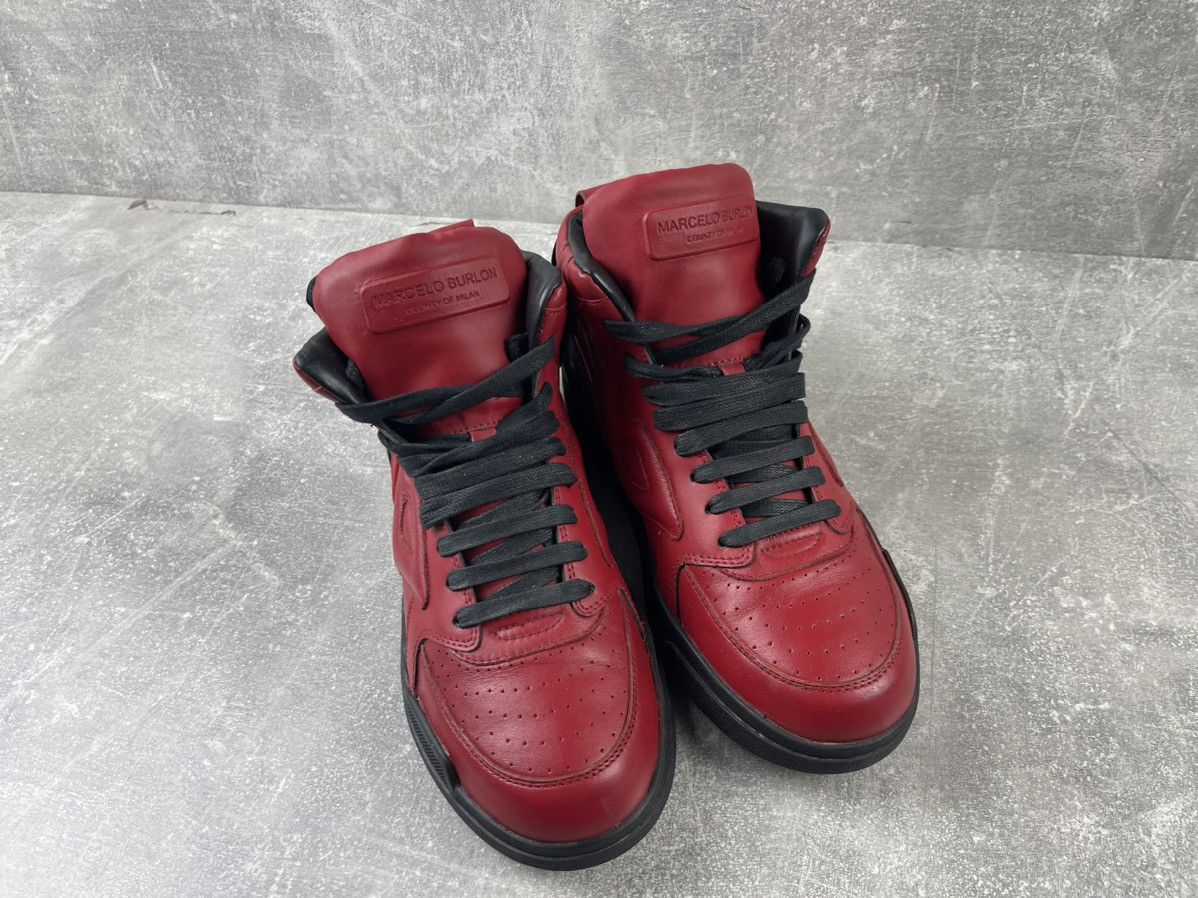 Marcelo Burlon Marcelo Burlon Red Leather Devil Opium Hight Sneakers Shoes Size US 8 / EU 41 - 3 Thumbnail