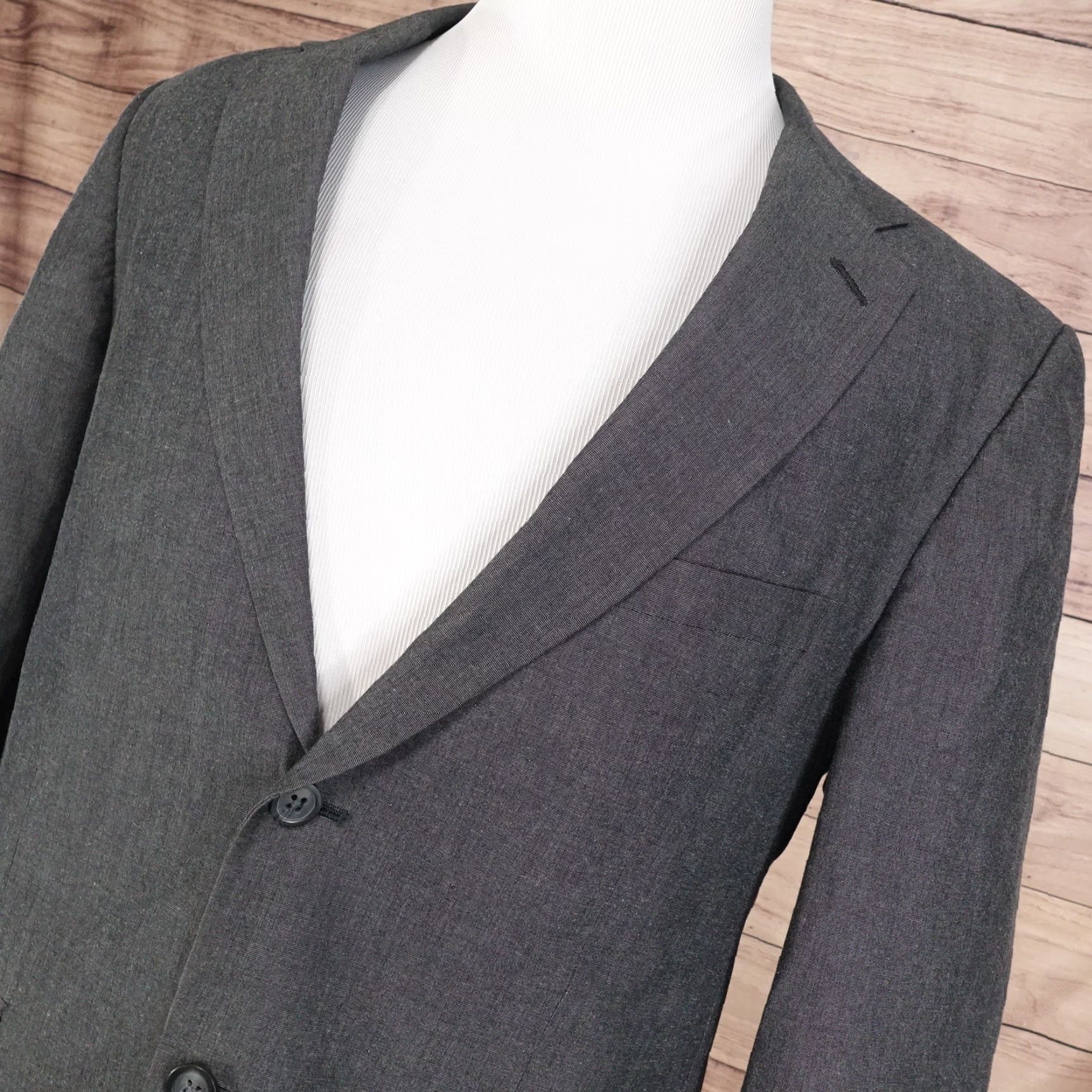 Stafford STAFFORD GREY SUIT JACKET SIZE 42 REGULAR | Blazer | Solid Cotton Silk | Business Casual | Mens Size 42R - 2 Thumbnail