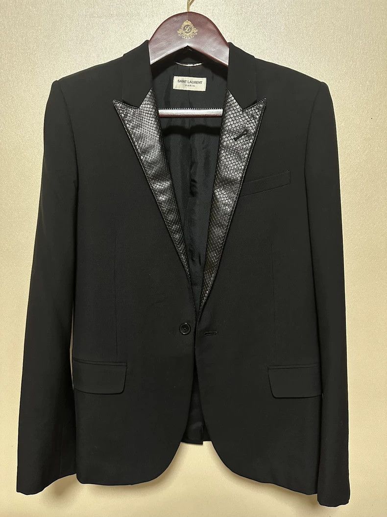 Yves Saint Laurent Saint Laurent Black Snake Collar Blazer- Size US M / EU 48-50 / 2 - 1 Thumbnail