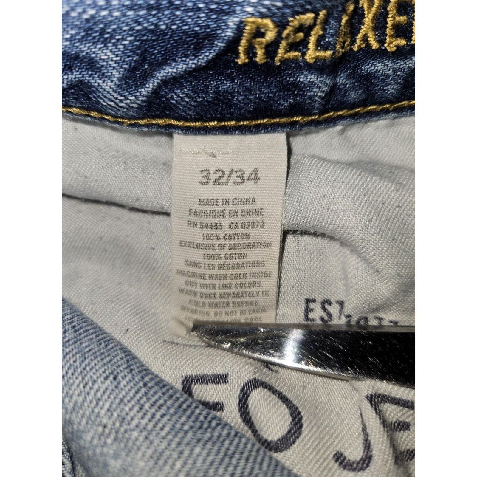 American Eagle Outfitters American Eagle Outfitters Relaxed Straight Jeans Mens 32x34 Light Wash Denim Blue 5-Pocket Size US 32 / EU 48 - 4 Thumbnail