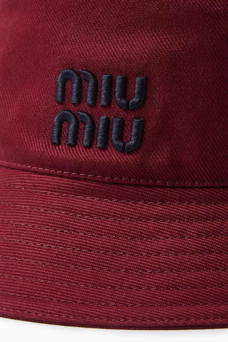Miu Miu o1mt1gz0925 Size: OS / Logo Bucket Hat / Cap in Burgundy Size ONE SIZE - 4 Thumbnail