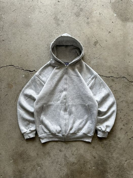 Vintage 1990s Vintage Thermal Lined Boxy Hoodie Grey - Pluma | Grailed