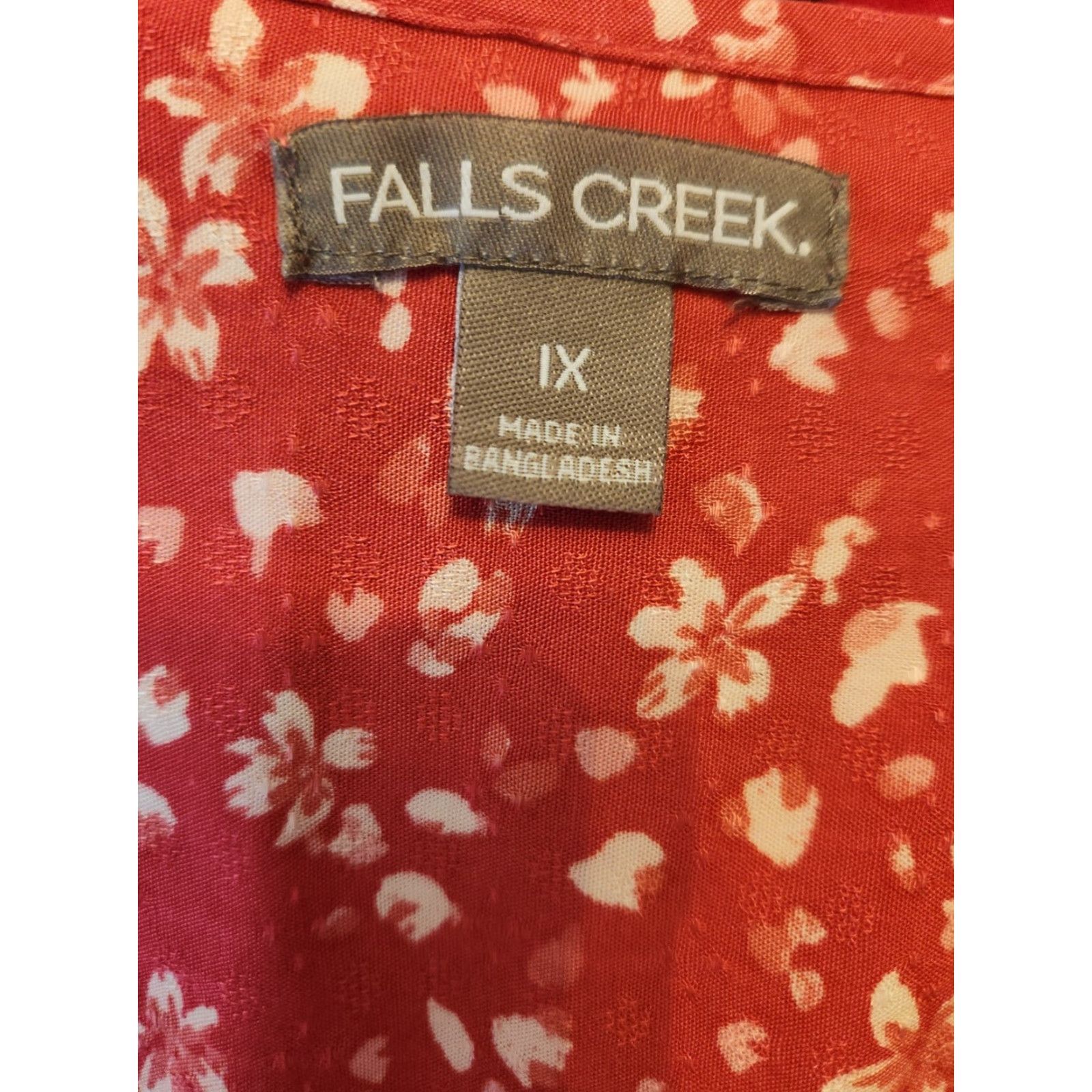 Vintage Falls Creek Dark Pink Floral Lace Swing Top 1X Blouse Womens Hippie Boho Lace Rayon Short Sleeve Round Neck NWT Size XL / US 12-14 / IT 48-50 - 7 Thumbnail