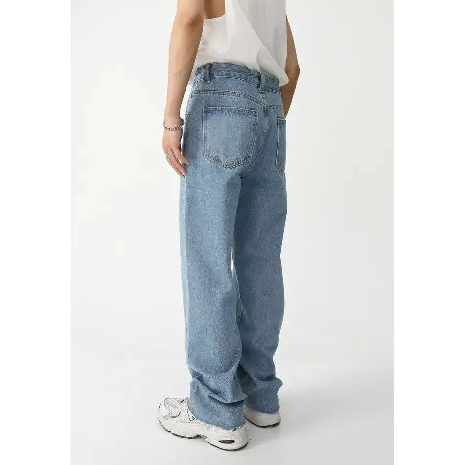 Japanese Brand Retro loose patchwork fringed jeans Size US 32 / EU 48 - 4 Thumbnail