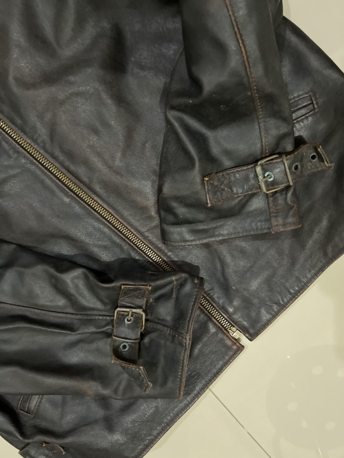 Frye Vintage FRYE BOOTS Distressed Leather Jacket Size US XXL / EU 58 / 5 - 4 Thumbnail