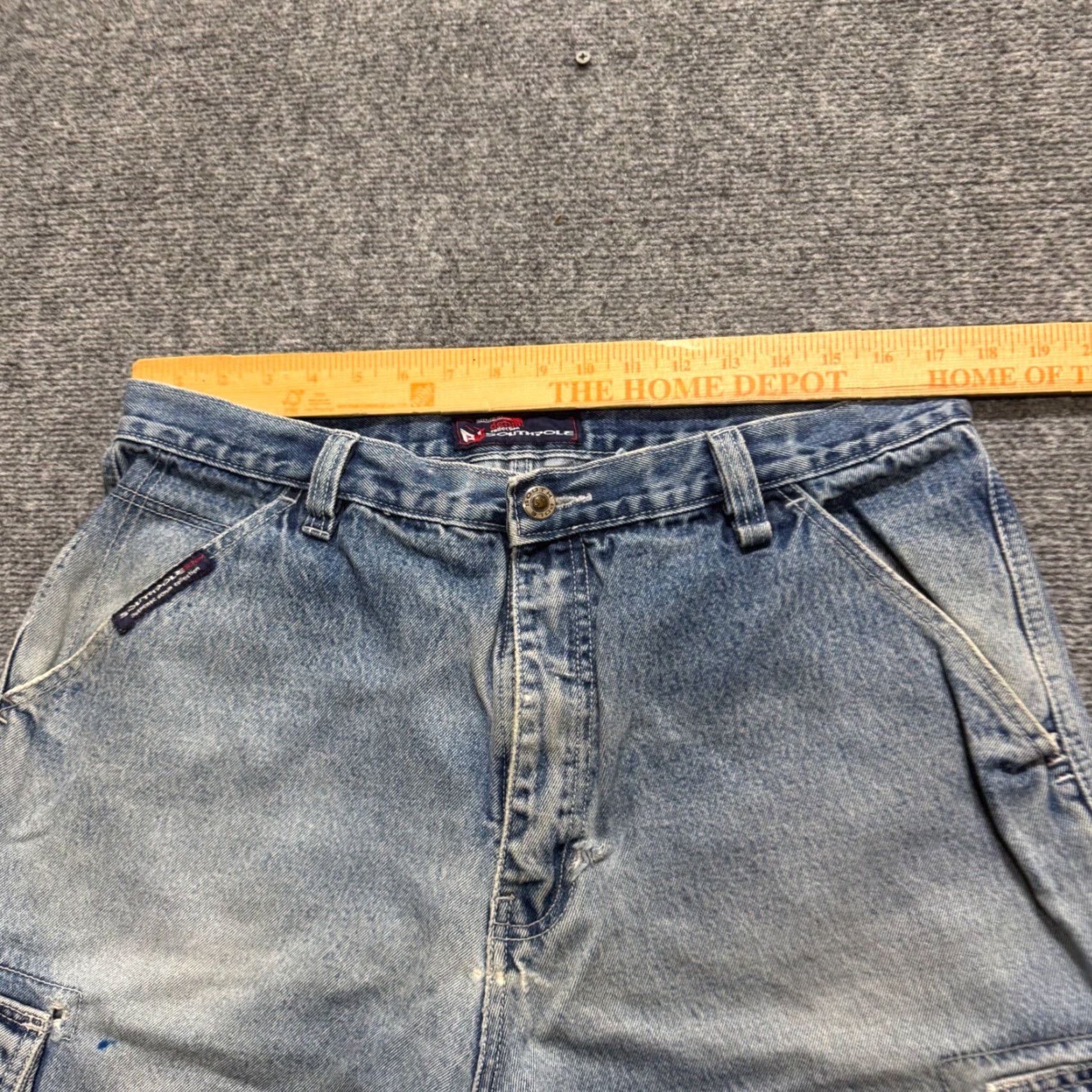 Southpole VINTAGE Southpole Baggy Jeans Short Y2K 36 Light Blue Washed Jorts Grunge Mens Size US 36 / EU 52 - 4 Thumbnail