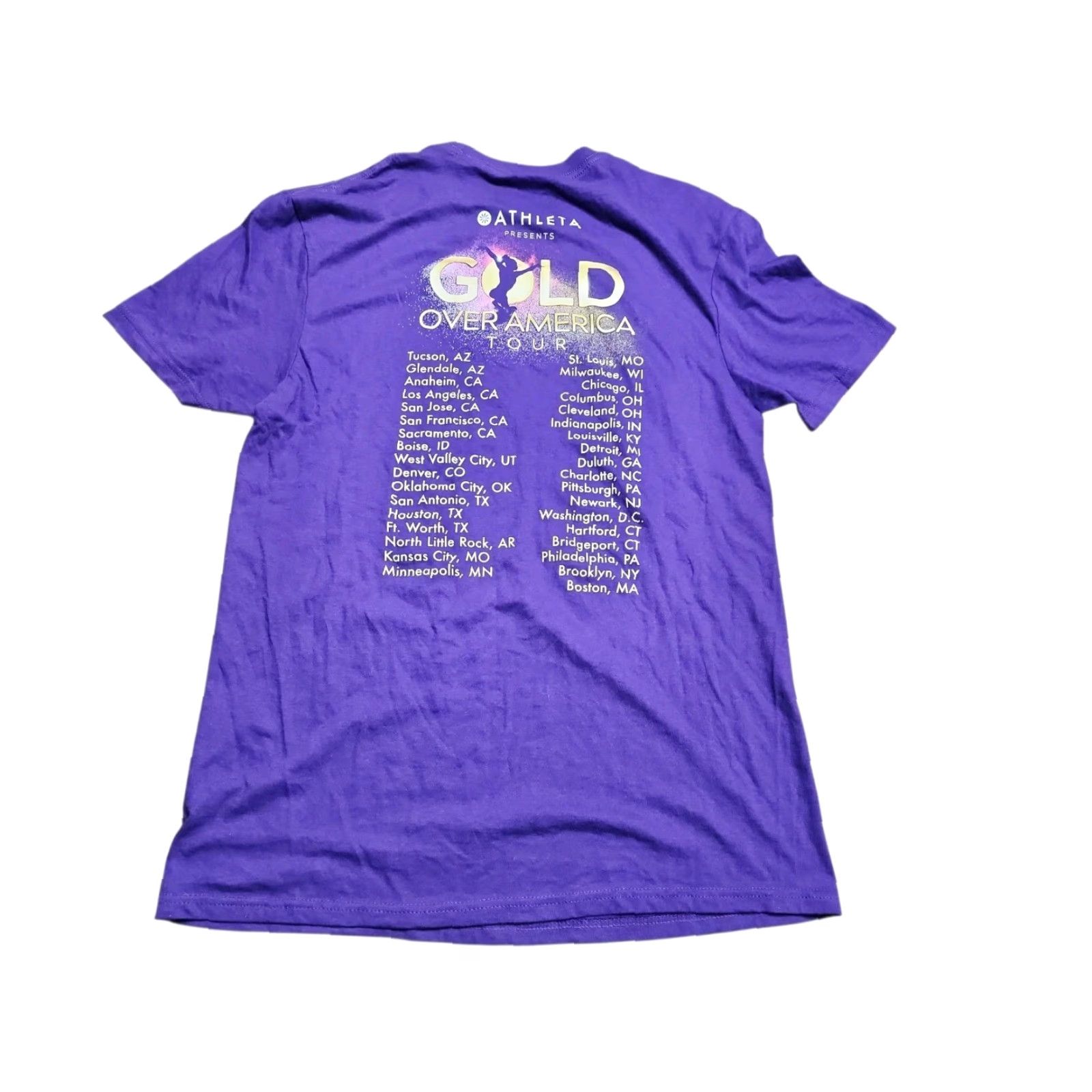 Athleta VINTAGE Athleta Adult T-Shirt Short Sleeve Crew Neck Gymnastics Double-Sided Purple 90s Unisex Size US M / EU 48-50 / 2 - 2 Thumbnail