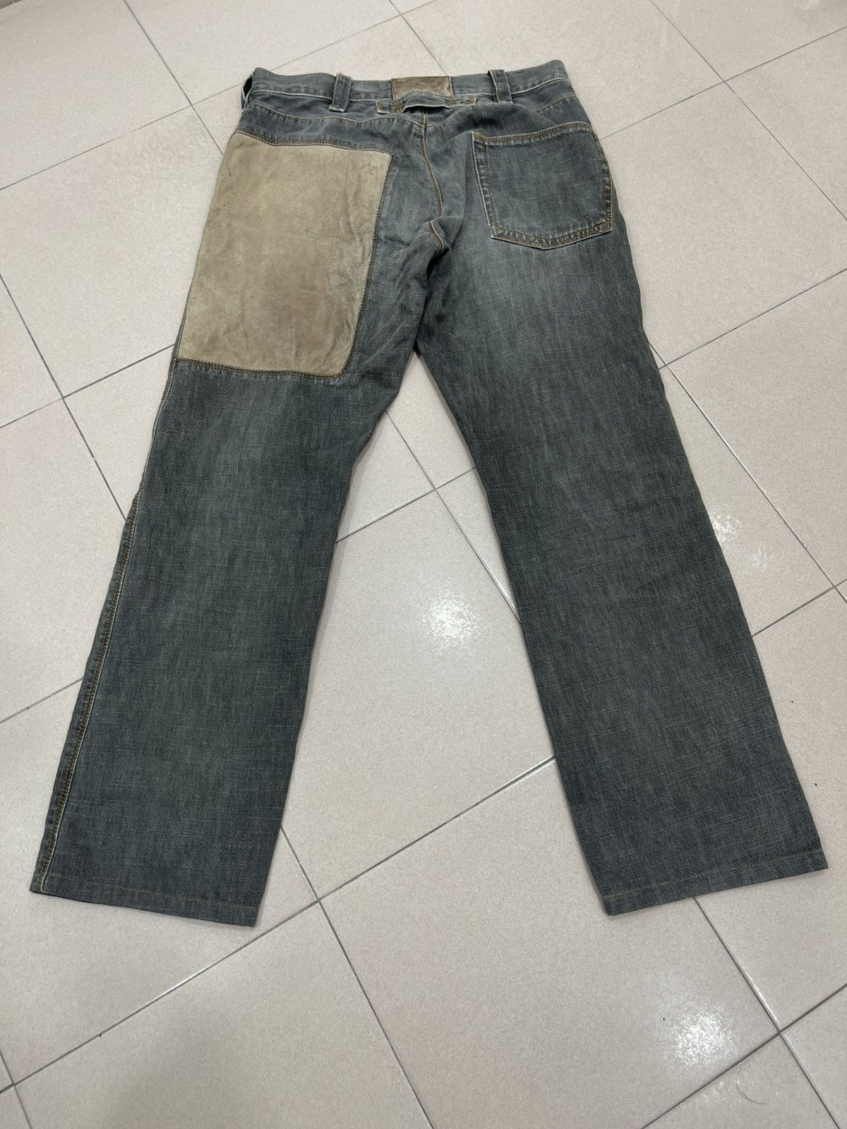 Japanese Brand Decauville Pants Jeans Mit Geradem Bien Leather Denim Size US 31 - 8 Thumbnail