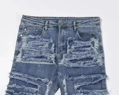 Vintage flared damaged hiphop pants Size US 32 / EU 48 - 4 Thumbnail