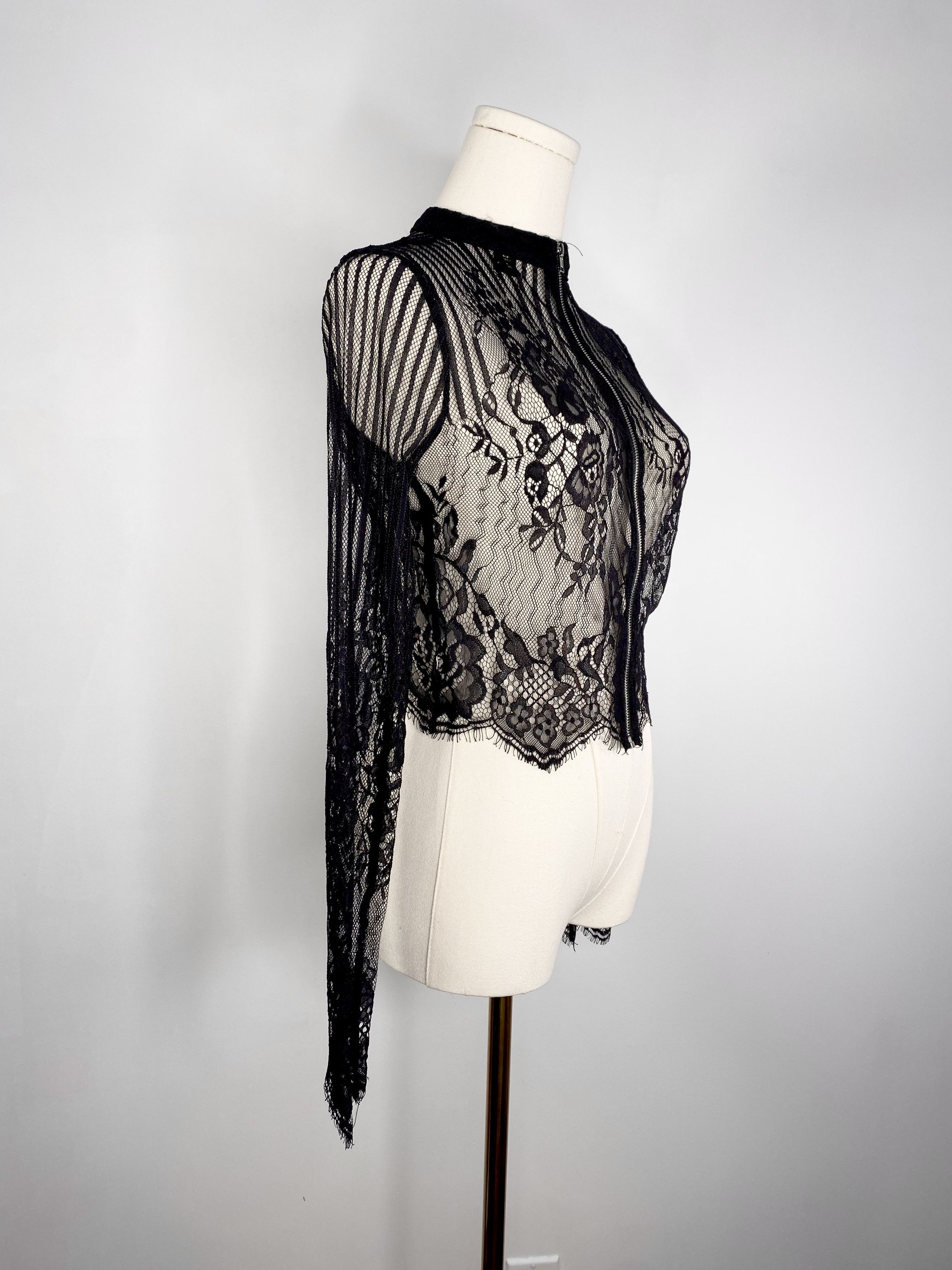 Vintage Revamped - Gothic Black Lace Jacket Size M / US 6-8 / IT 42-44 - 4 Thumbnail