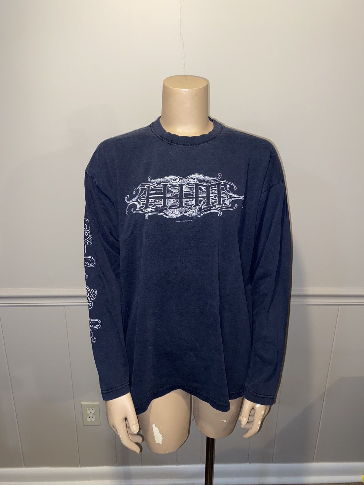 image of Band Tees Him Band Vintage Long Sleeve T Licensed in Black, Men's (Size Large)