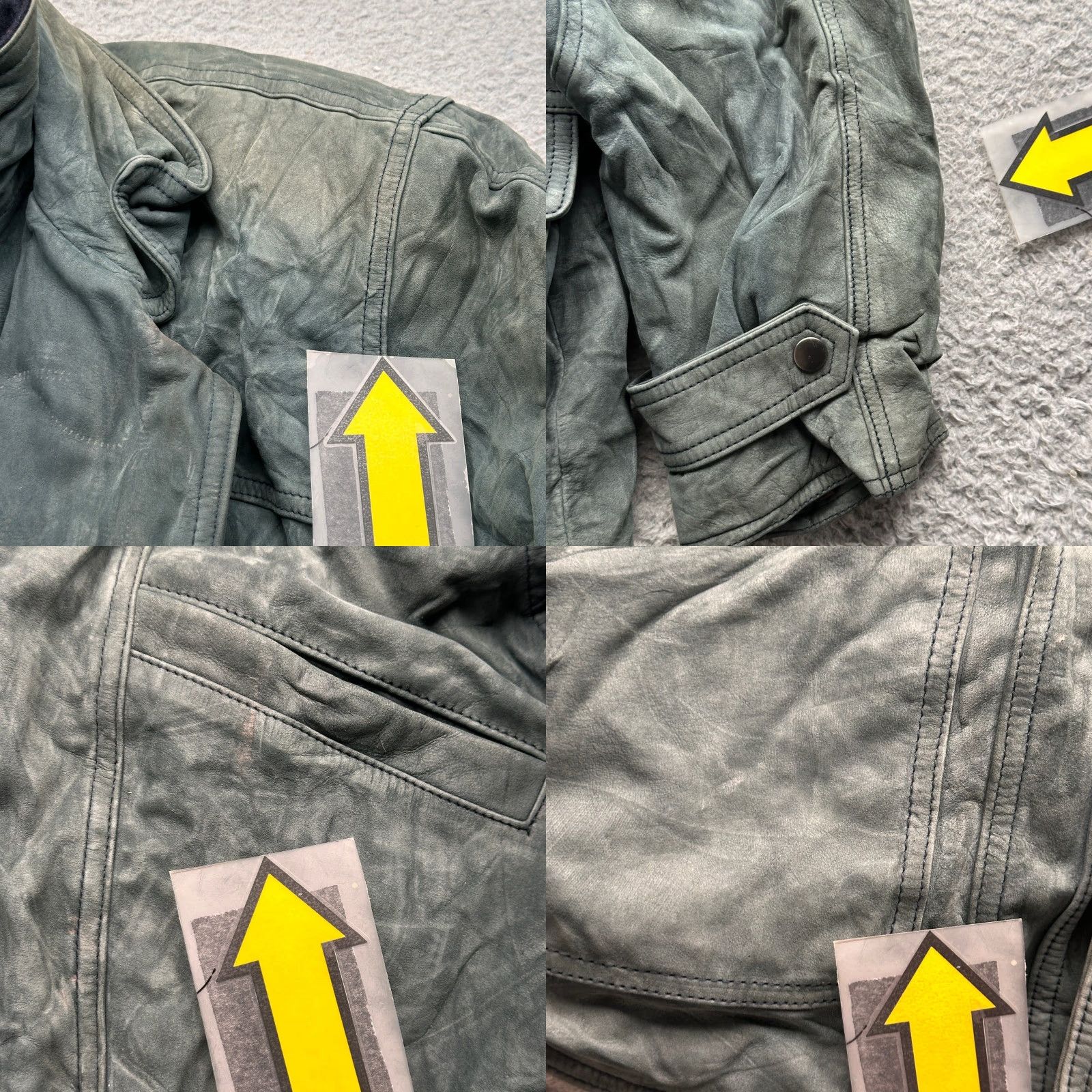 Vintage VINTAGE Aggio Leather Jacket Mens Medium Green Quilt Lined Suede Full Zip Pockets Casual Jacket M Green Mens Size US M / EU 48-50 / 2 - 8 Thumbnail