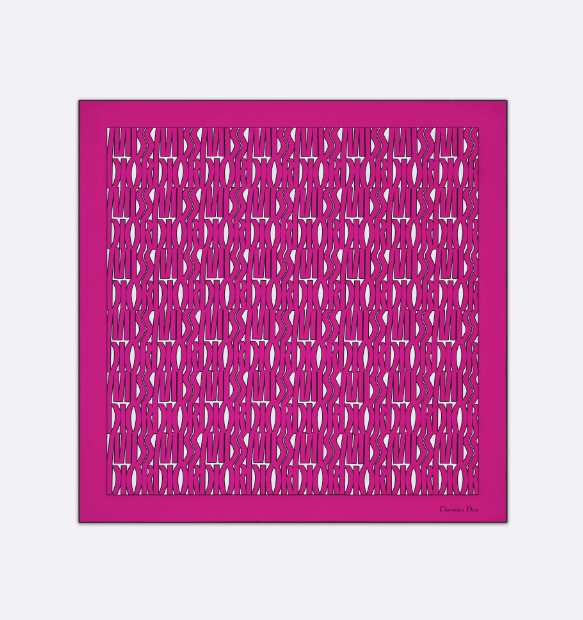 Dior o1w1db10625 Size : OS / Square Scarf in White/Fuchsia Size ONE SIZE - 2 Thumbnail