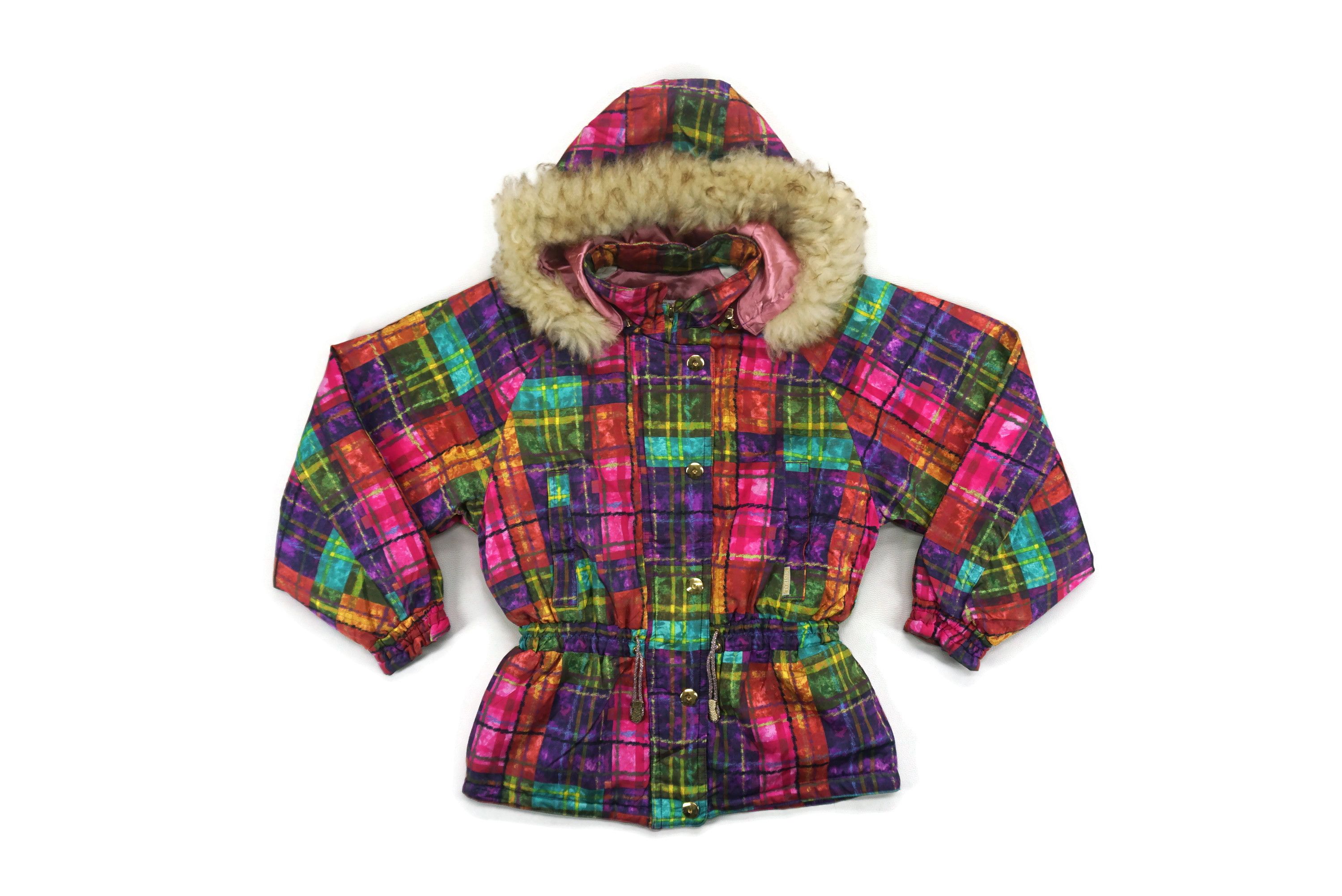 Japanese Brand Vintage Mistral Ski Jacket Rainbow Faux Fur Hooded Windbreak Size S / US 4 / IT 40 - 1 Thumbnail