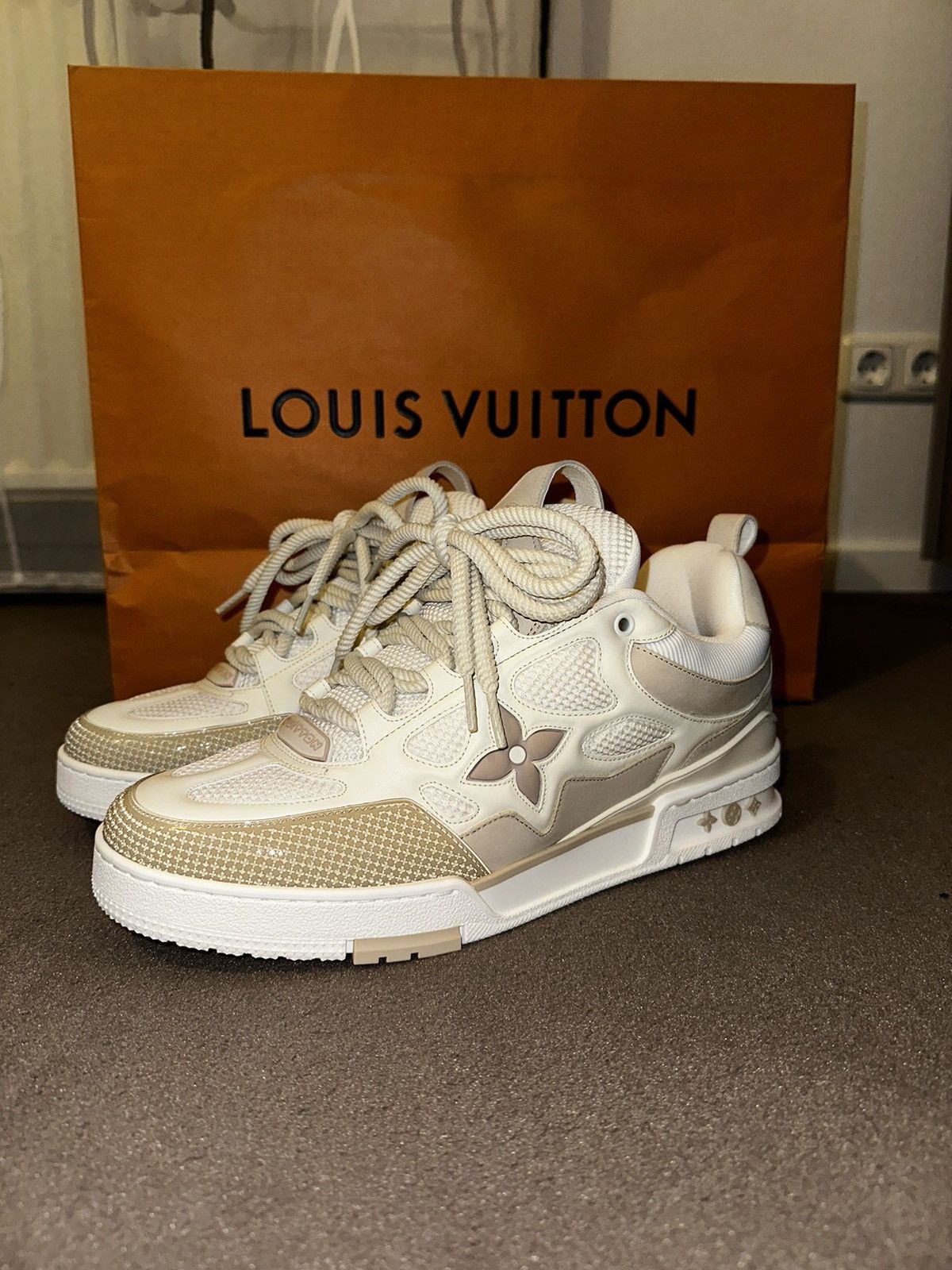 Lv Skate Shoe Lace Louis Vuitton Skate Sneaker Beige