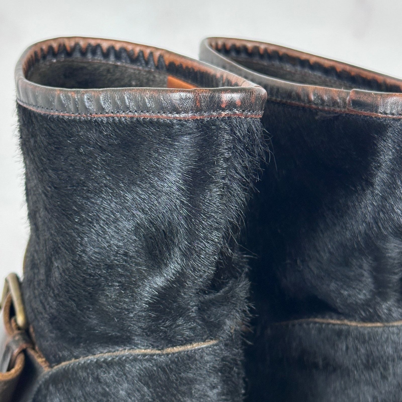Buttero Black Pony Hair Biker Boot Size US 8 / IT 38 - 5 Thumbnail