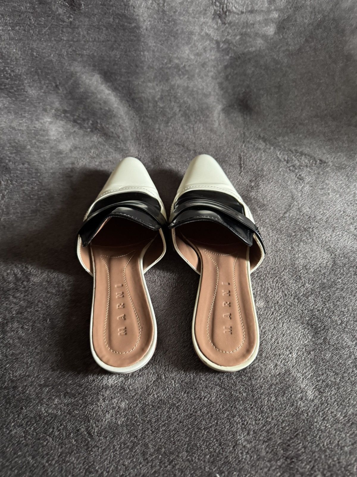 Marni Marni mules leather white and black vintage Size US 9 / IT 39 - 4 Thumbnail
