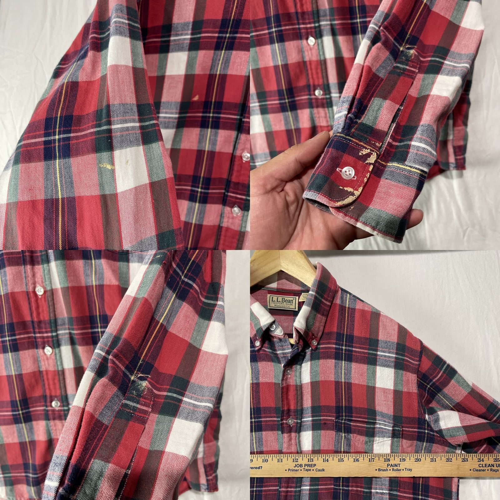 Vintage VINTAGE L.L. Bean Shirt Mens Medium Red Flannel Button-Down Made In USA Outdoor Shirt Size US M / EU 48-50 / 2 - 8 Thumbnail