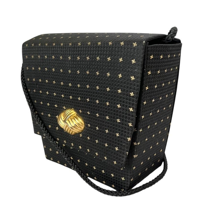 Vintage Vintage Whiting & Davis Black Jacquard Box Evening Bag Size ONE SIZE - 9 Thumbnail