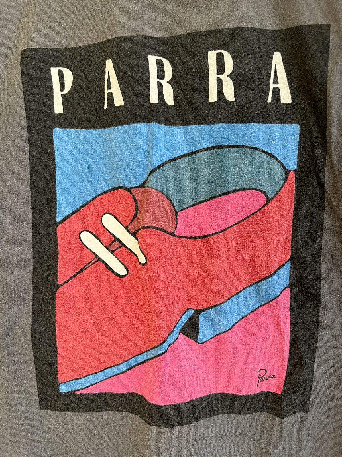 By Parra × Parra Parra t shirt in like vintage washed gray black Size US M / EU 48-50 / 2 - 3 Thumbnail