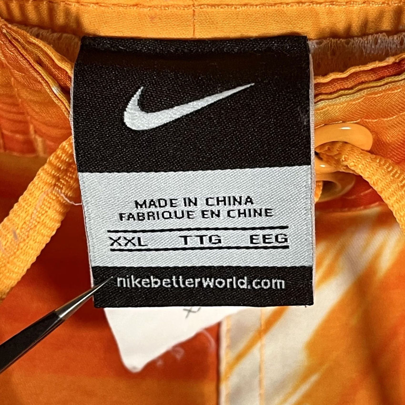 Nike Nike Mens 2XL Orange Abstract Swim Trunks Boardshorts Drawstring Swoosh Size US 39 - 5 Thumbnail