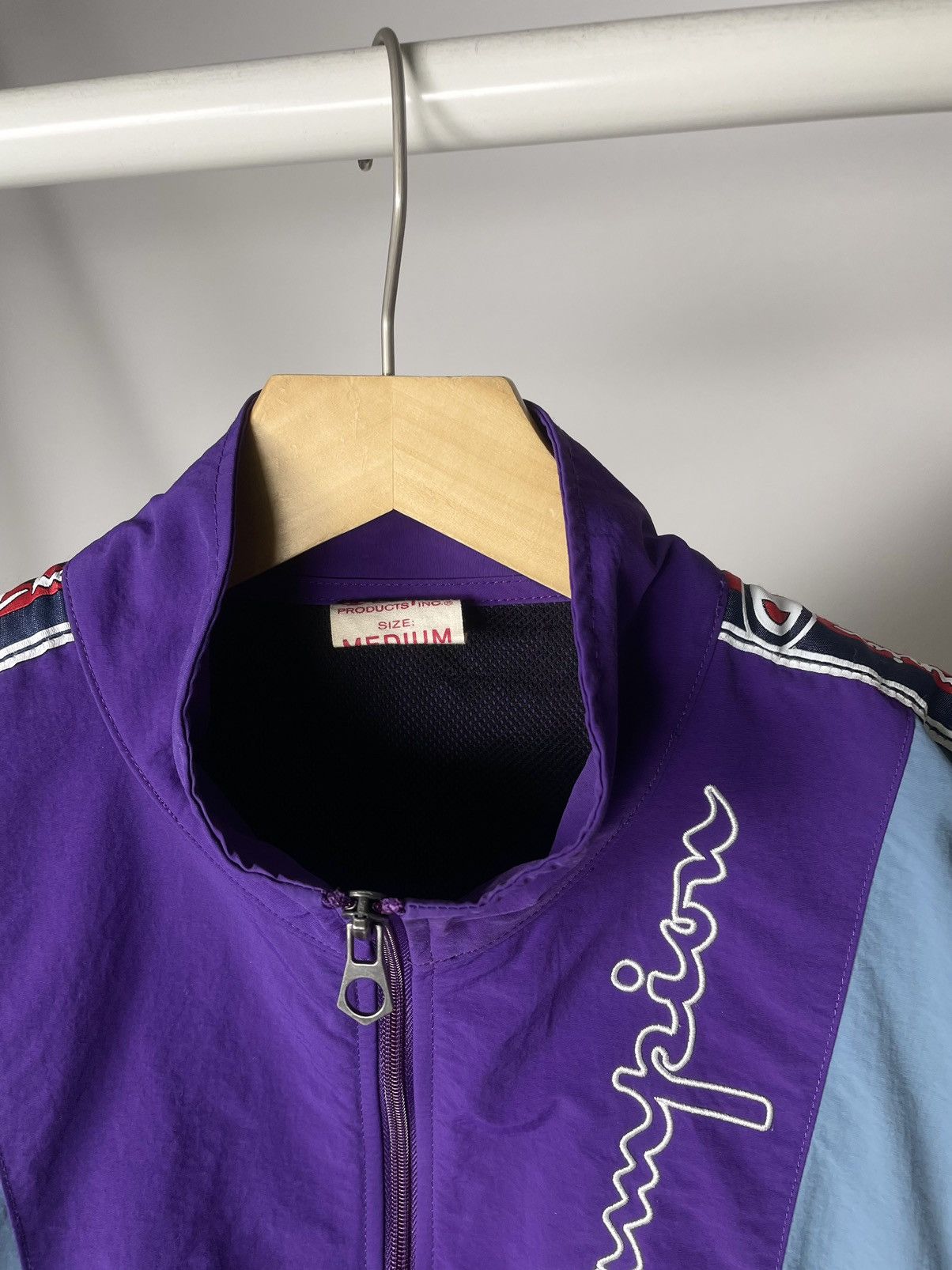 Champion Champion Vintage Purple Nylon Embroidered Logo Truck Jacket Size US M / EU 48-50 / 2 - 3 Thumbnail