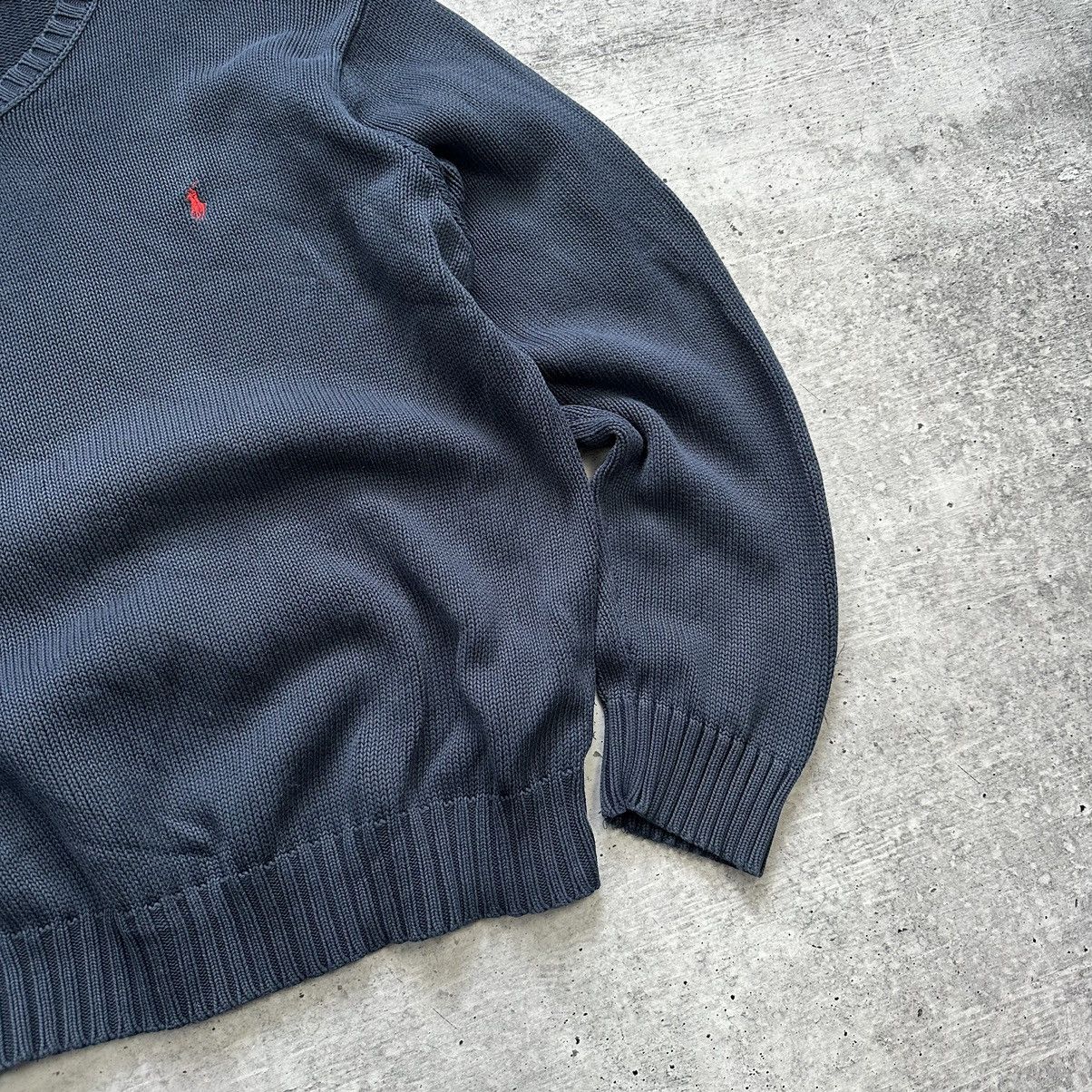 Vintage Vintage Polo Ralph Lauren Knitted Sweater Navy Blue Men’s Size US XL / EU 56 / 4 - 4 Thumbnail