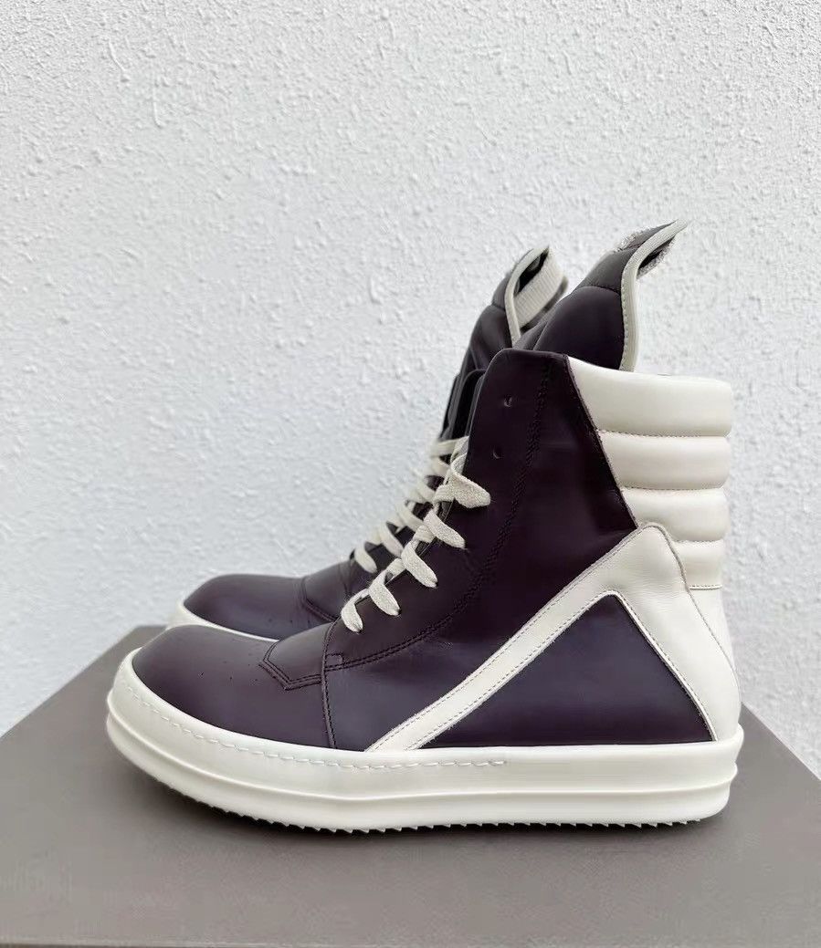 Rick Owens Rick Owens Geobasket purple & white leather limited edition Size US 9 / IT 39 - 4 Thumbnail